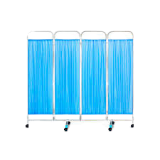 Paravent pliable pour hôpital, 1,8 mx 2,0 m Bleu clair 4 volets