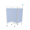 Paravent pliable pour hôpital, 1,8 mx 1,5 m Blanc 3 volets